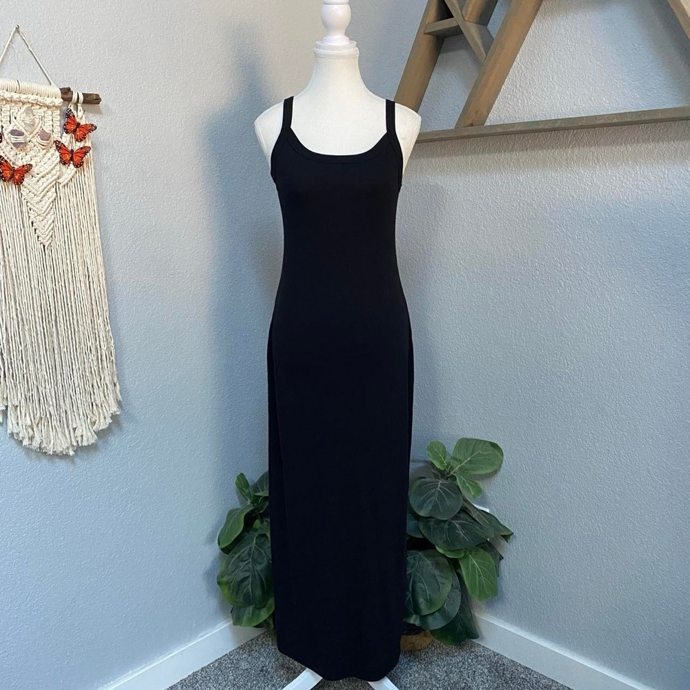 NO BOUNDARIES MAXI DRESS RIBBED SLEEVELESS BOHO CHIC DARK COTTAGE